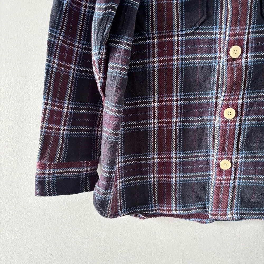 All Saints Men’s Kitazawa Check Overshirt Long Sleeve Top Thick Knit Button-Up